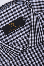 Black Gingham Check Formal Shirt