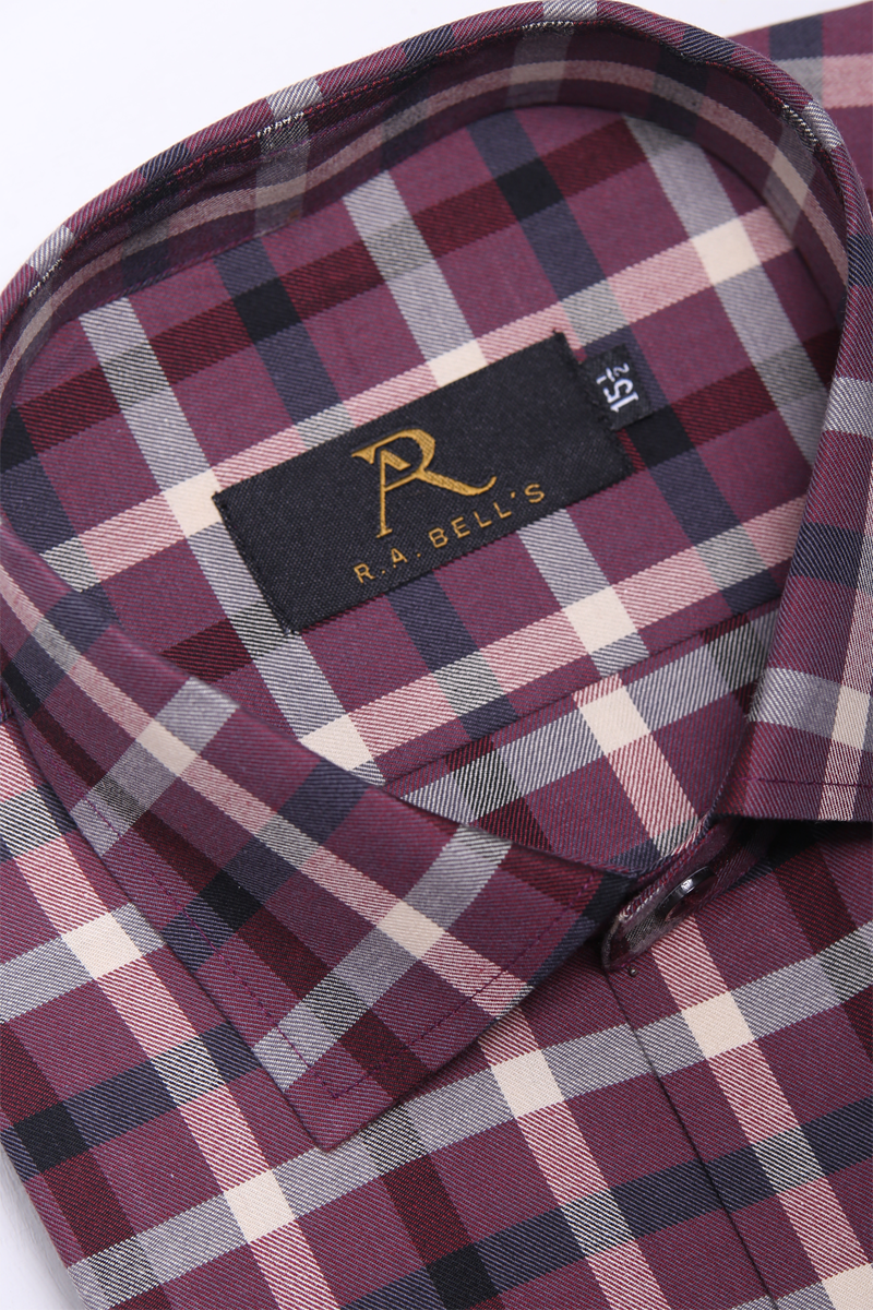Burgundy Heritage Check Shirt
