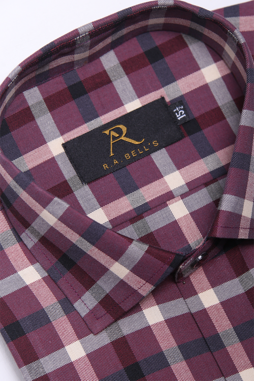 Burgundy Heritage Check Shirt