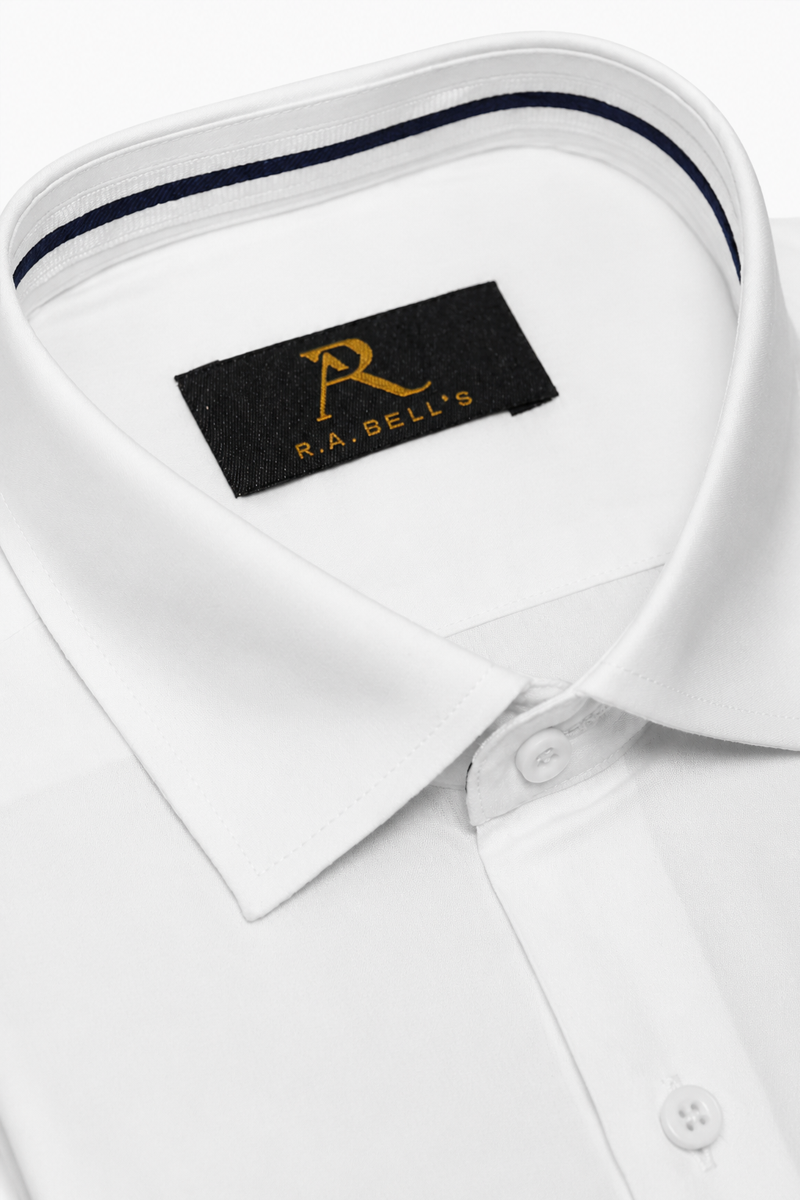 White Navy Inner Trim Luxury Shirt