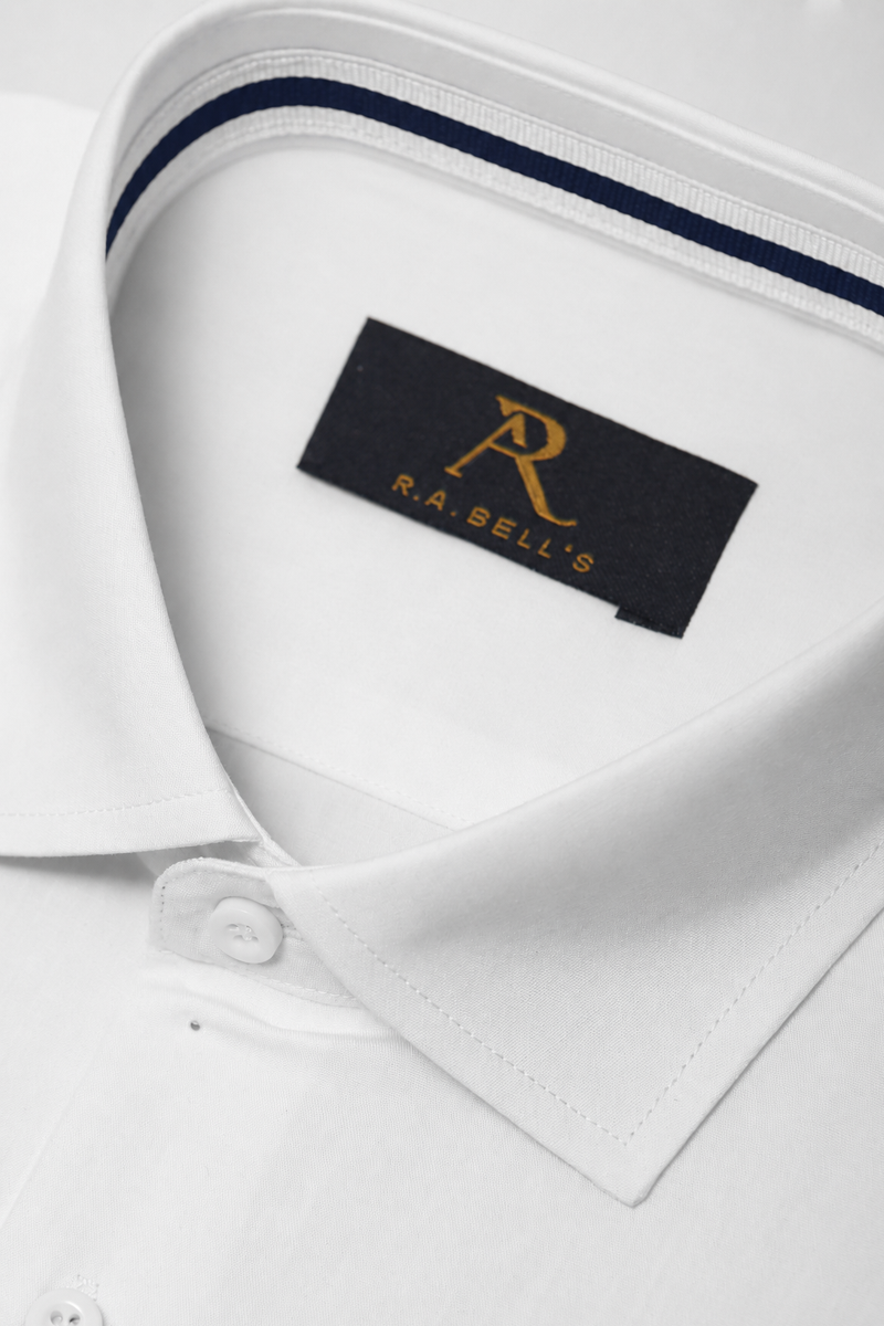 White Navy Inner Trim Luxury Shirt