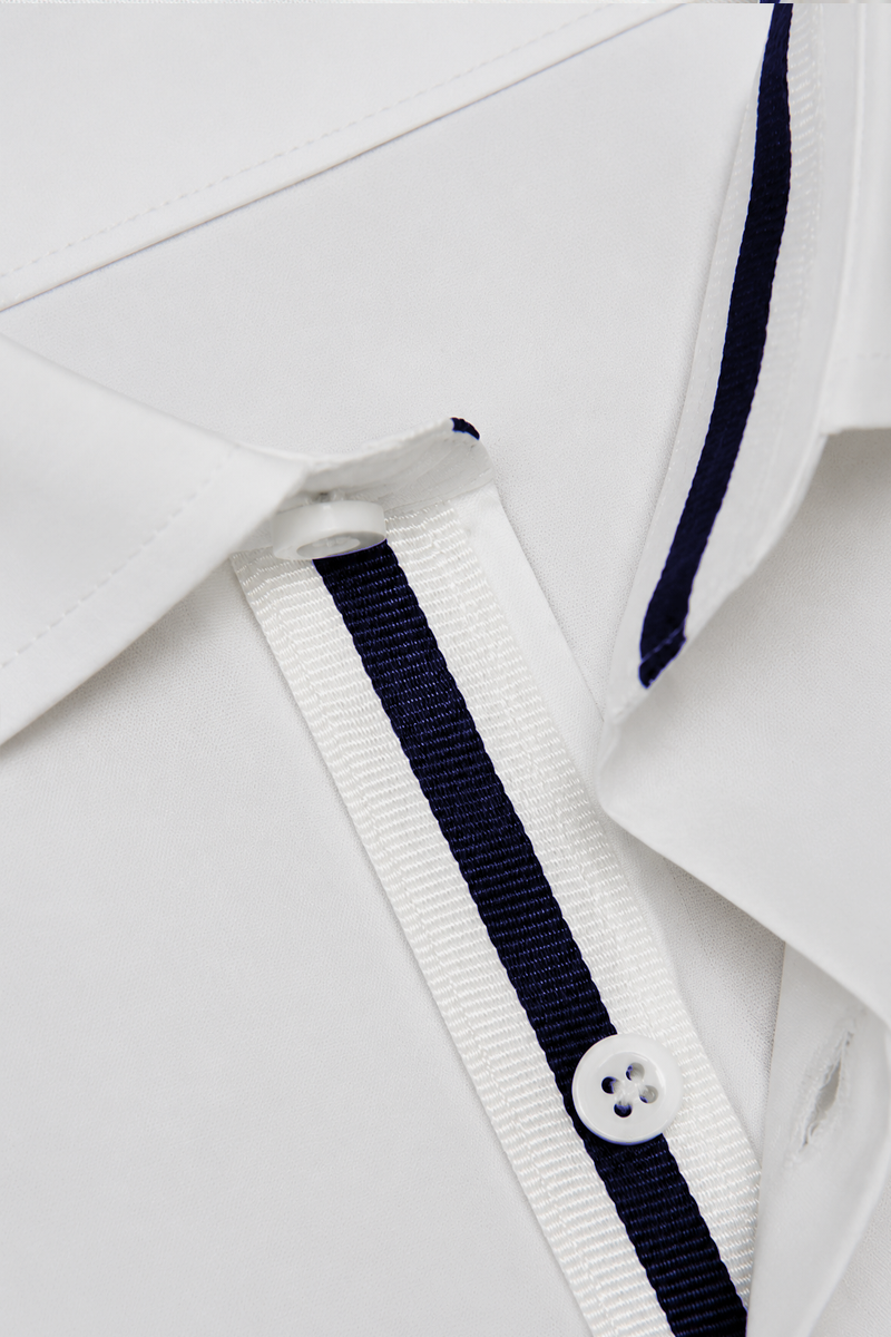 White Navy Inner Trim Luxury Shirt