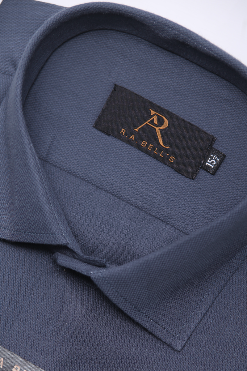 Steel Blue Textured Shirt