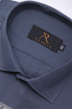 Steel Blue Textured Shirt