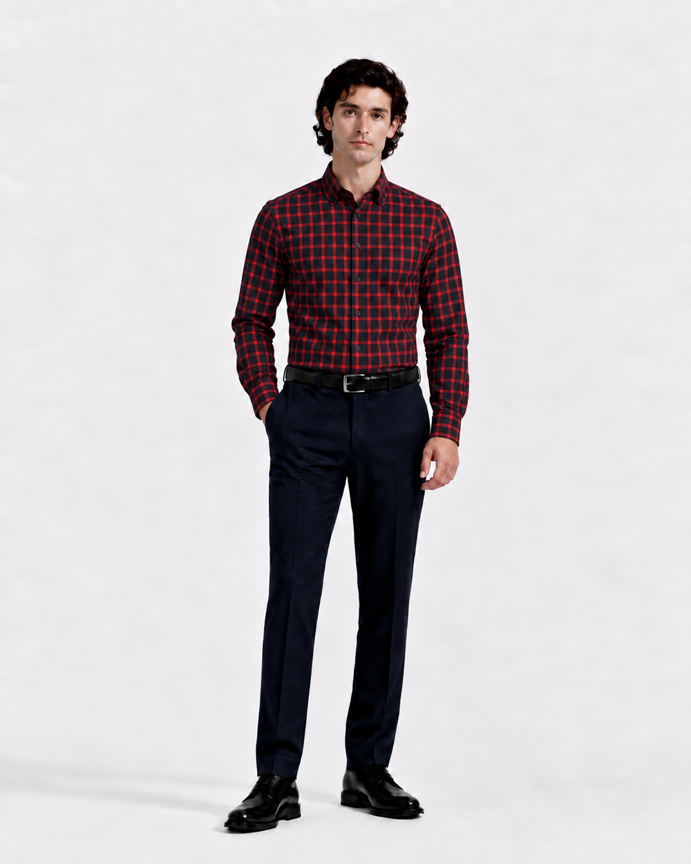 Red Noir Checked Shirt