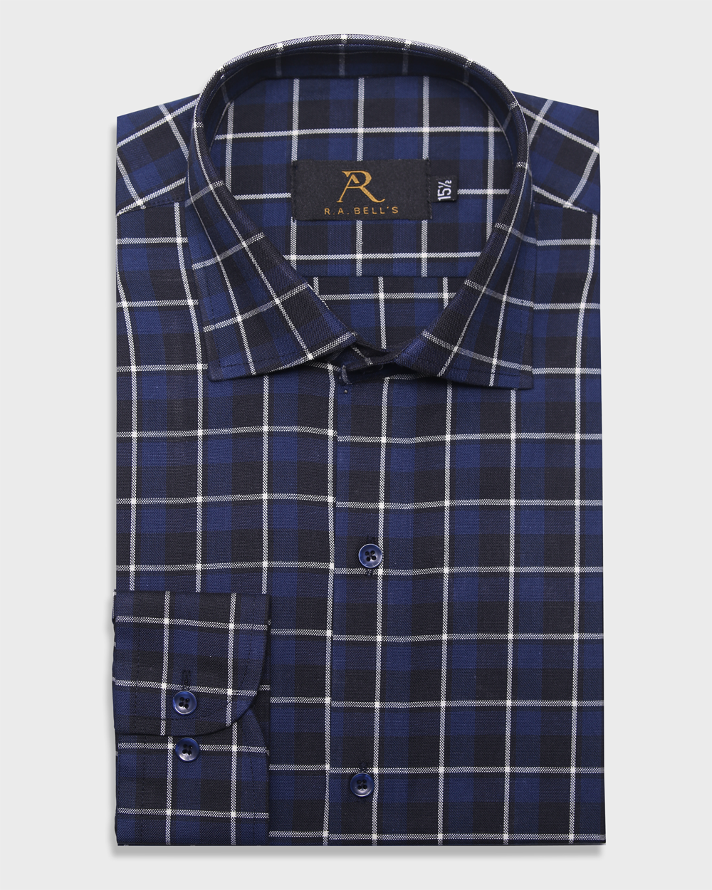 Navy Blue Heritage Check Shirt