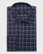 Navy Blue Heritage Check Shirt