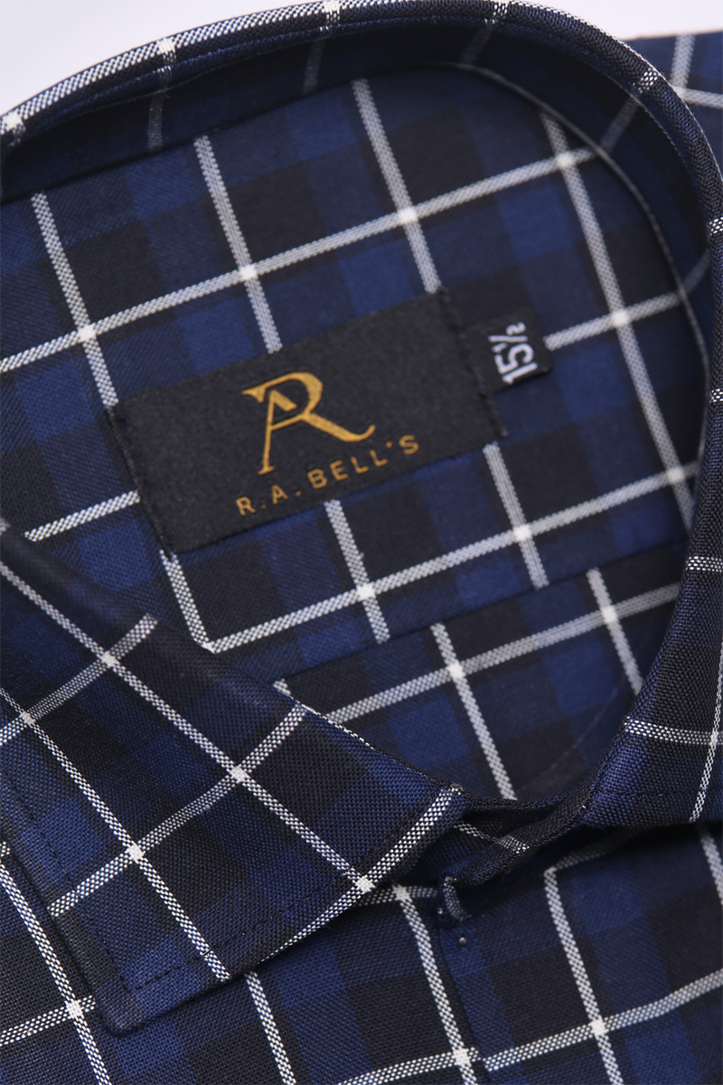 Navy Blue Heritage Check Shirt