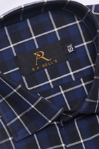 Navy Blue Heritage Check Shirt