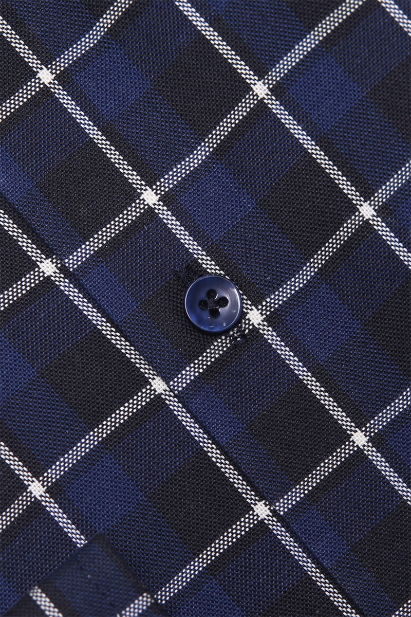 Navy Blue Heritage Check Shirt