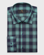 Teal Navy Check Shirt