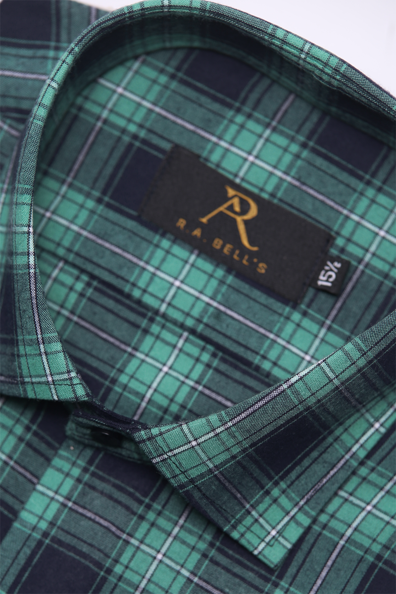Teal Navy Check Shirt