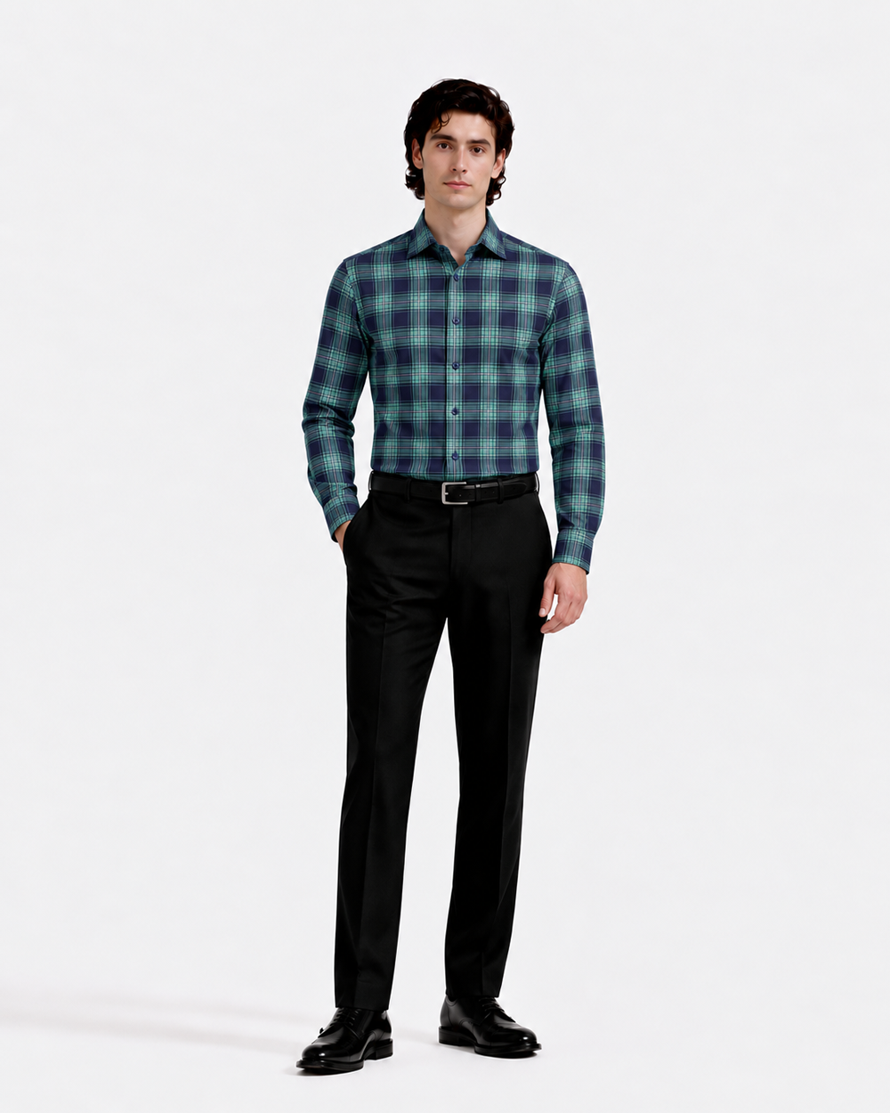 Teal Navy Check Shirt