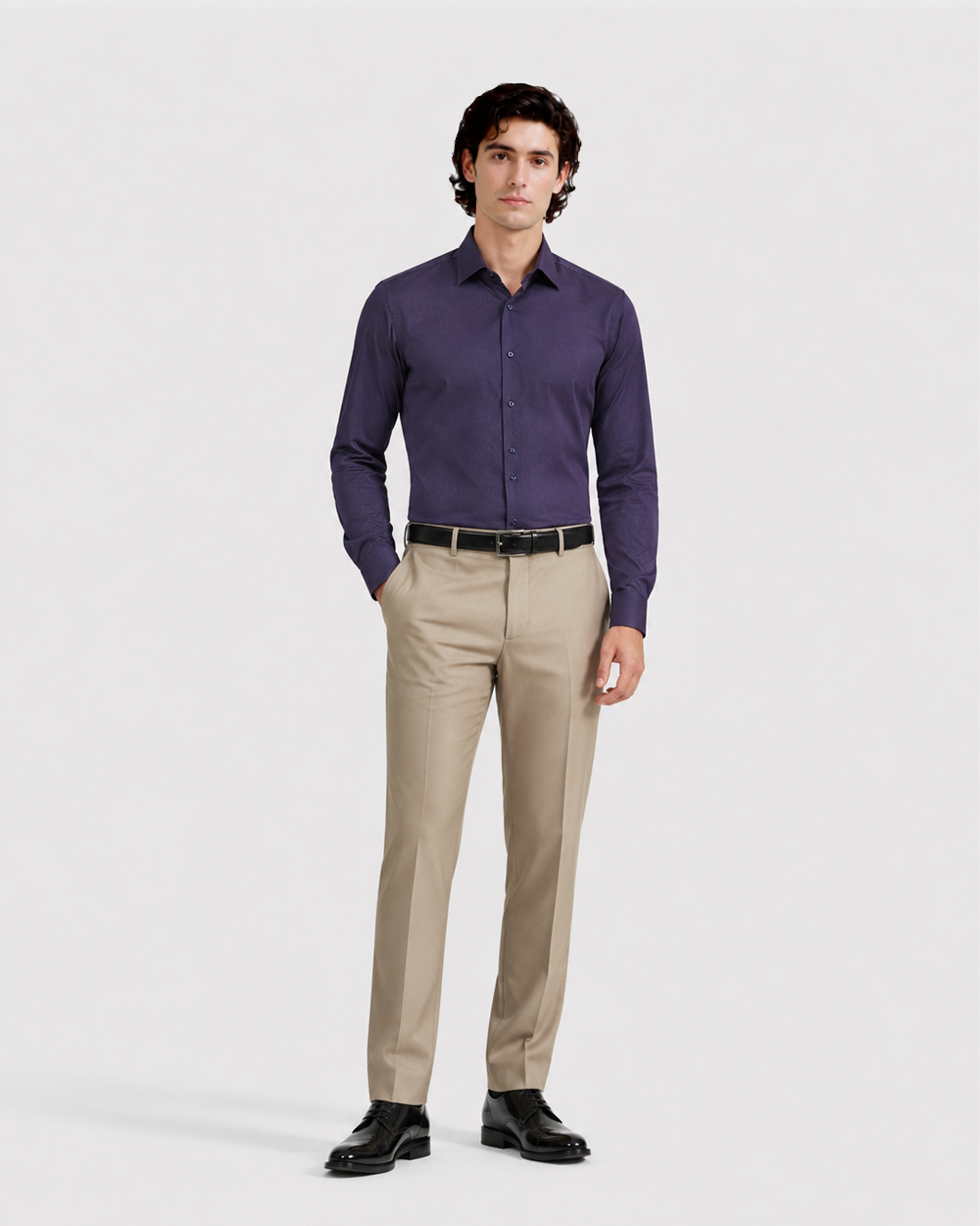 Deep Plum Twill Formal Shirt