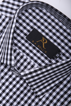Black Gingham Check Formal Shirt