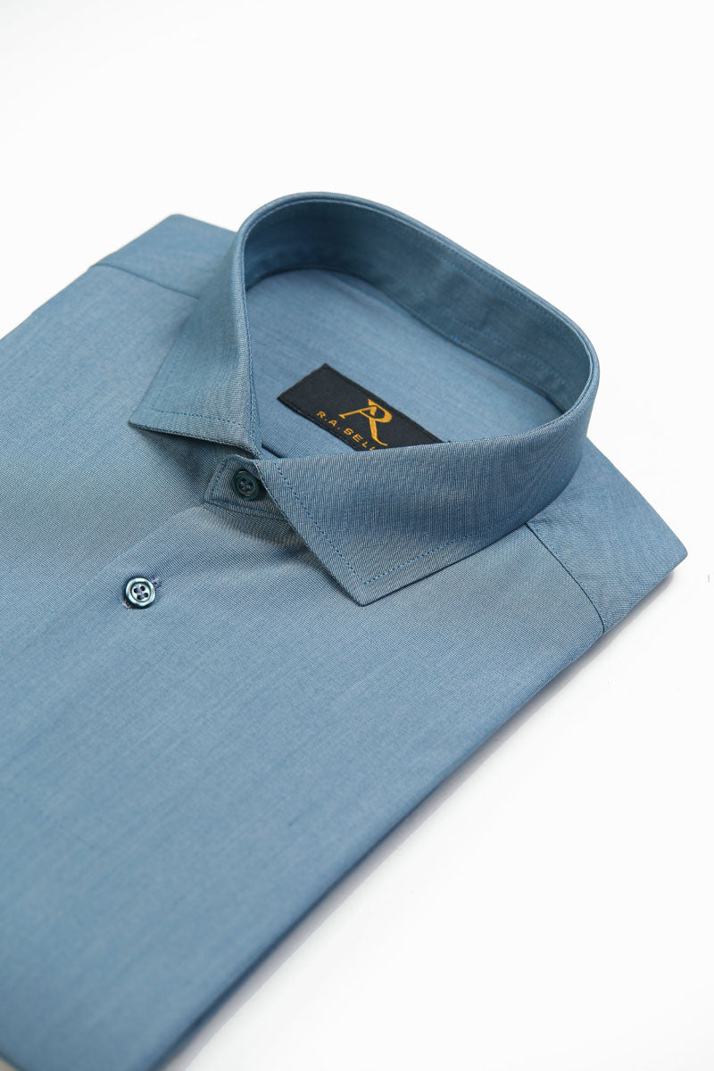 Frosted Teal Textured Shirt