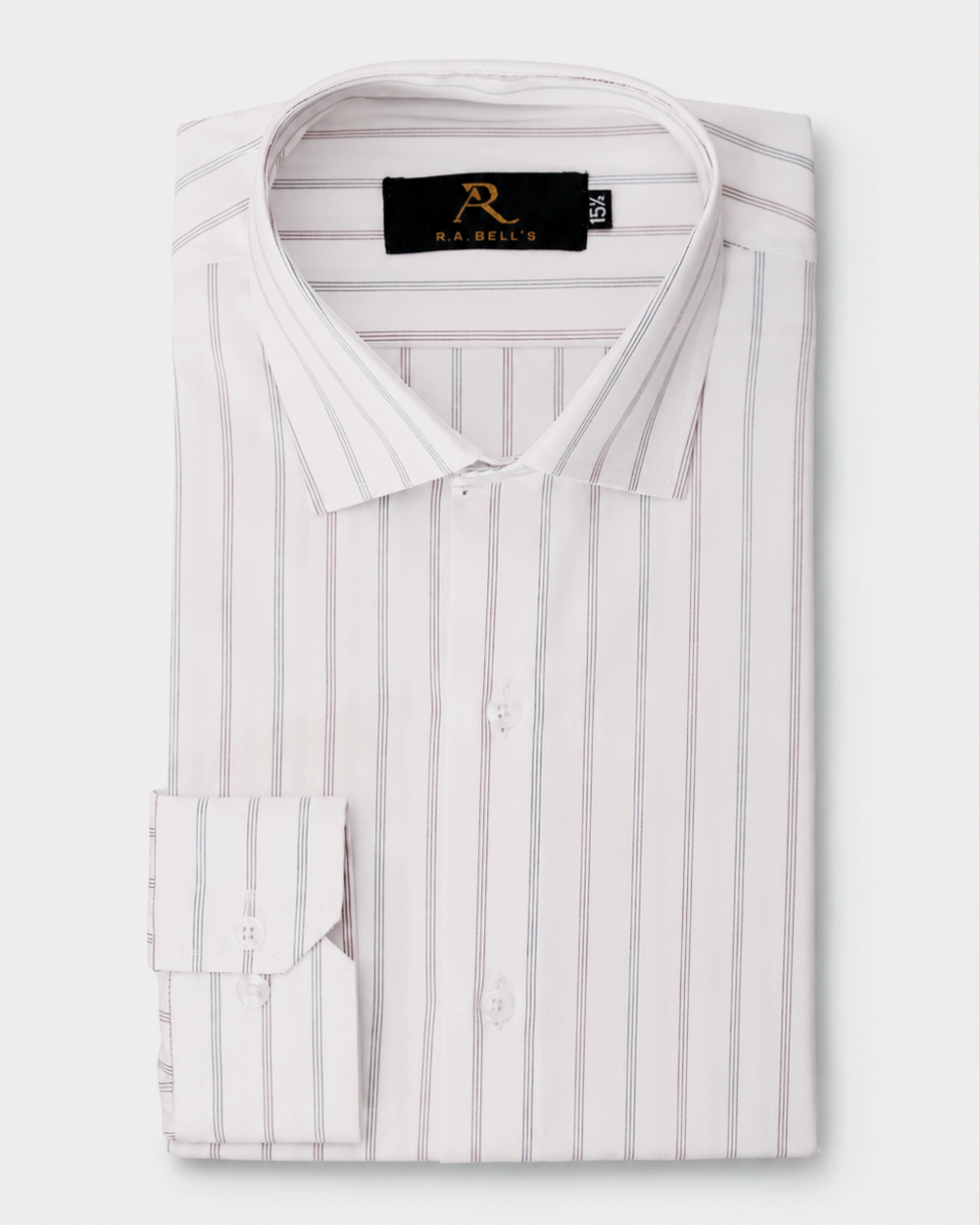 White Multi-Stripe Formal Shirt