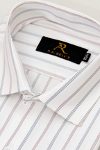 White Multi-Stripe Formal Shirt