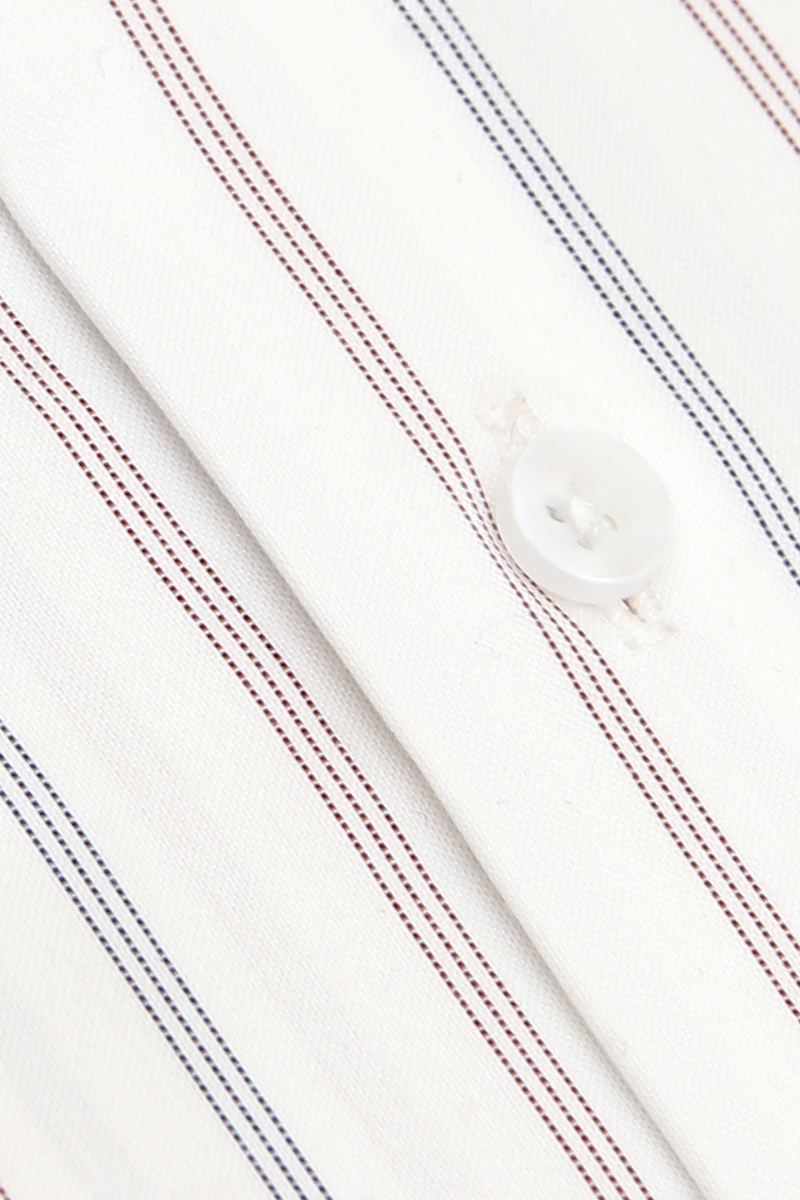White Multi-Stripe Formal Shirt