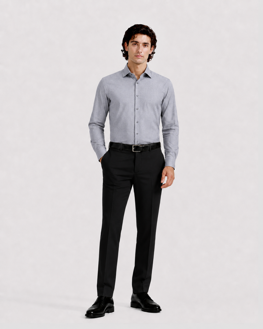 Silver Grey Texture Shirt
