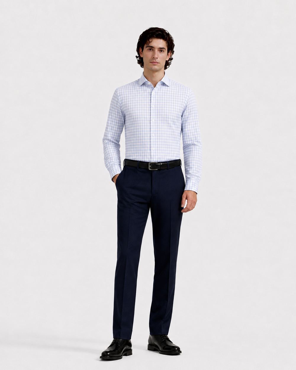Powder Blue Gingham Shirt