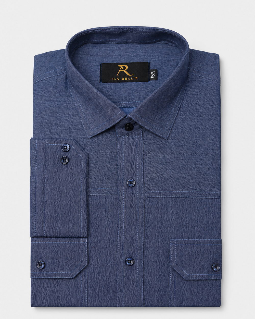 Double Pocket Blue Craftsman Shirt