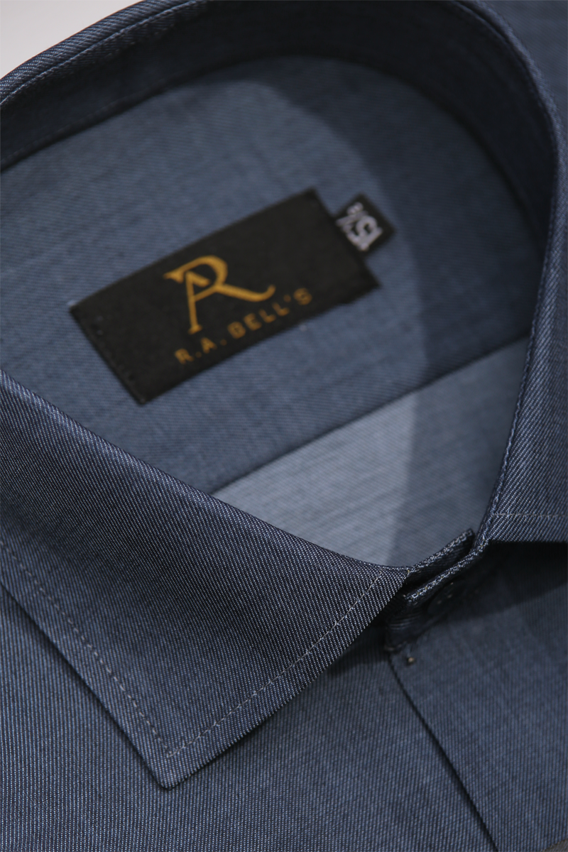 Steel Blue Textured Shirt (Copy)
