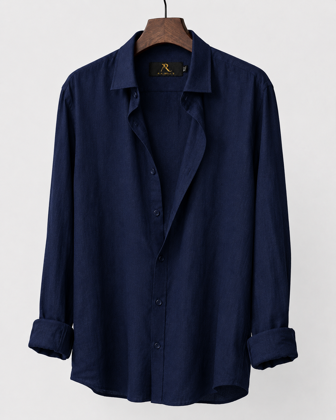 Navy Blue Linen Shirt