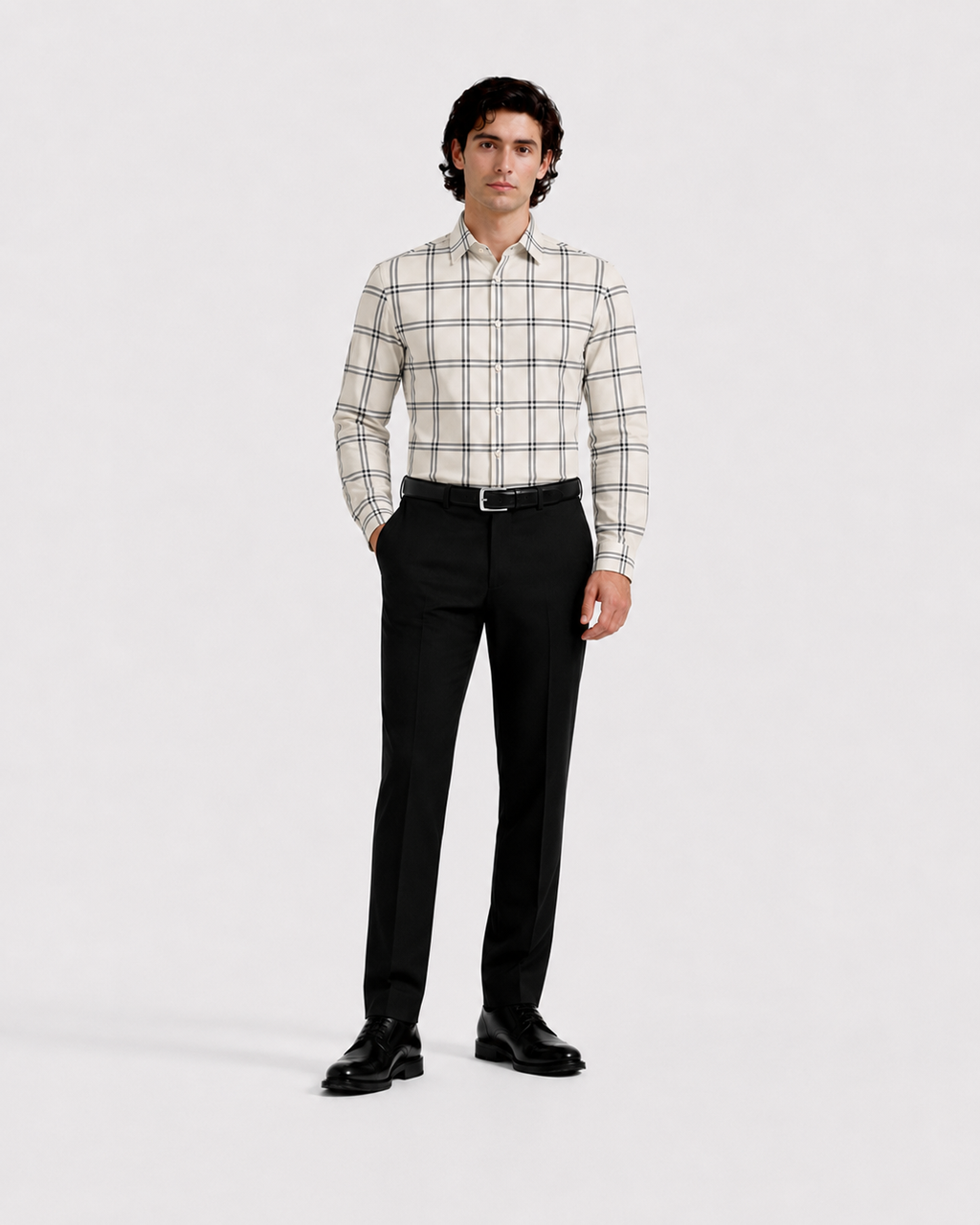Stone Beige Check Shirt