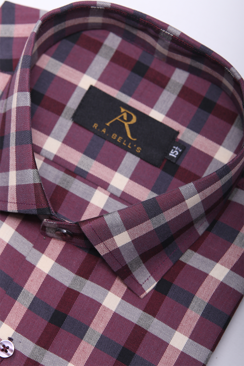 Burgundy Heritage Check Shirt