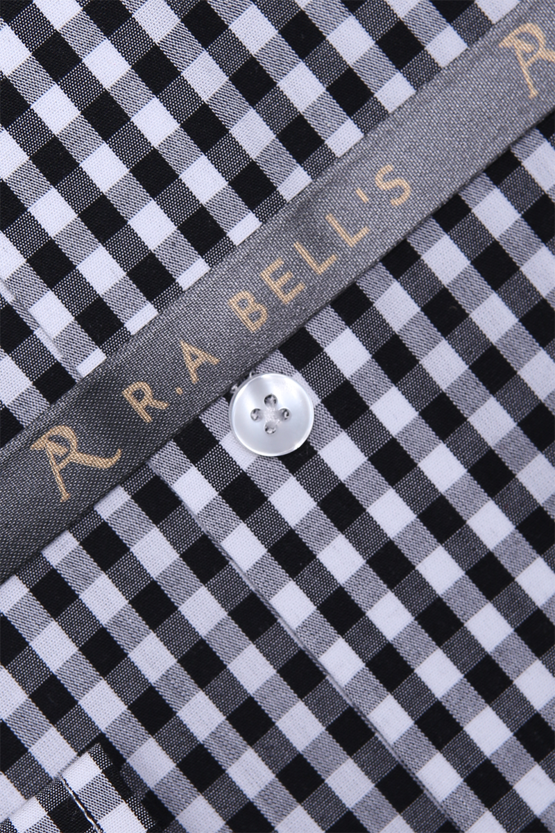 Black Gingham Check Formal Shirt